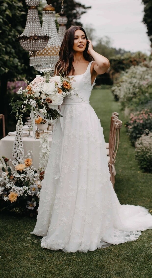 Model wearing a bridal dress