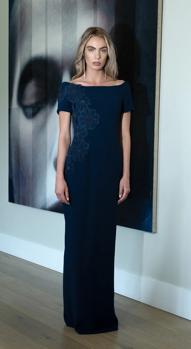 Model wearing a evening dress