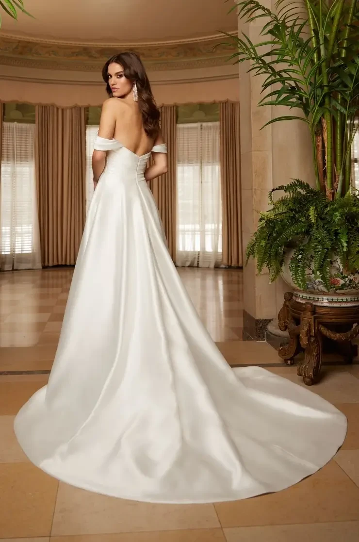 Model wearing a designer dress