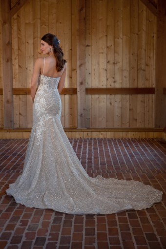 Essense of Australia Style D3486 #1 (IC-RUM) Ivory Lace and Champagne Silver Shimmer Tulle over Rum Gown thumbnail