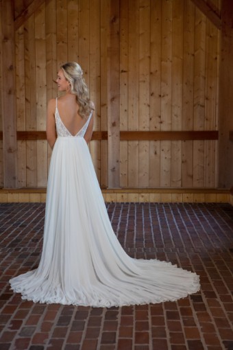 Essense of Australia Style D3508IV11 #1 default (IV-PL) Ivory Gown w Porcelain Tulle Plunge thumbnail