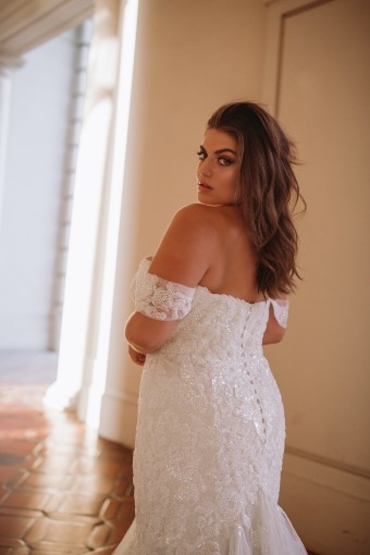 Essense of Australia Style D3371IV11 #1 (IC-IV) Ivory Lace & Champagne Silver Shimmer Tulle ov Ivory Gown thumbnail