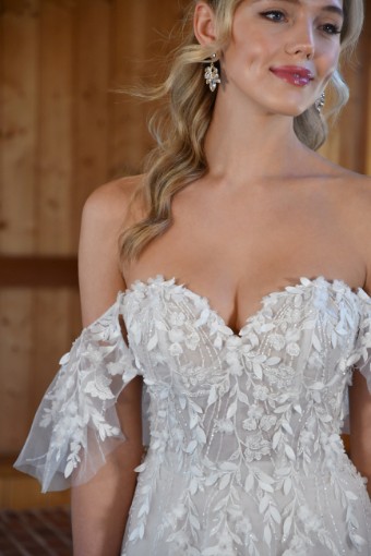 Essense of Australia Style D3529IV15 #6 (IV-IV) Ivory Lace Tulle and Regal Organza over Ivory Gown thumbnail