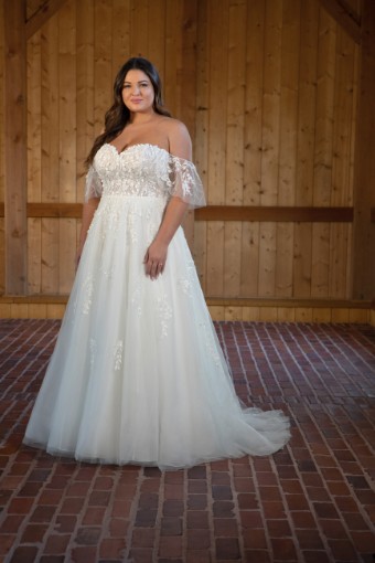 Essense of Australia Style D3529IV15 #8 default (IV-IV) Ivory Lace Tulle and Regal Organza over Ivory Gown thumbnail