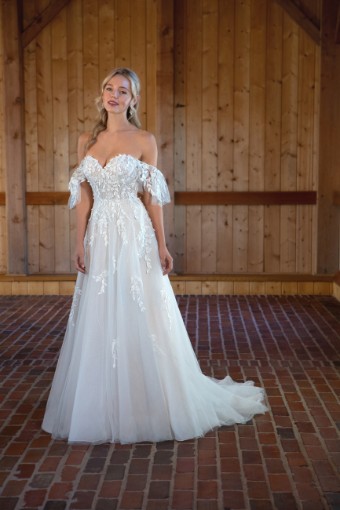 Essense of Australia Style D3529IV15 #4 (IV-IV) Ivory Lace Tulle and Regal Organza over Ivory Gown thumbnail