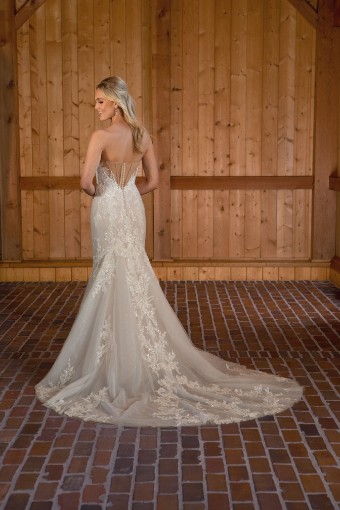 Essense of Australia Style D3647 #1 (IVRM-PL) Ivory Lace & Tulle over Rum Gown w Porcelain Tulle Illusion thumbnail