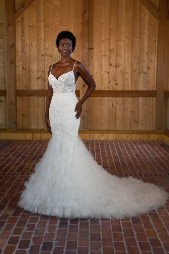 Essense of Australia Style D3604 #0 default (IV-PL) Ivory Gown w Porcelain Tulle Plunge thumbnail