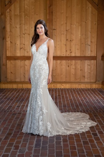 Essense of Australia Style D3657IQ #0 default (IVIV-PL) Ivory Lace & Tulle over Ivory Gown w Porcelain Tulle Illusion thumbnail