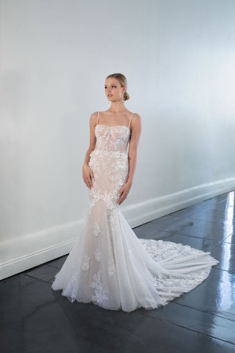 Martina Liana Style ML1488IV #5 default (IVIV-PL) IVR Lace and Tulle over IVR Gown w PLN Tulle Side Plunge thumbnail