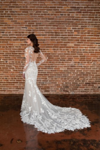 Essense of Australia Style D3776IQ11 #1 (IVRM-PL) Ivory Lace & Tulle over Rum Gown w Porcelain Tulle Illusion thumbnail