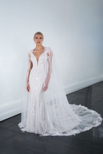 Martina Liana Style ML1651IV11 #0 default (IVRM-PL) Ivory Lace & Tulle over Rum Gown w Porcelain Tulle Illusion thumbnail