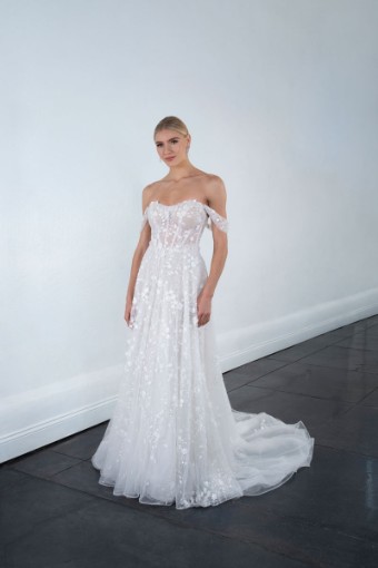 Martina Liana Style ML1598IV11 #0 default (IV-RUM) IVORY LACE TULLE AND ROYAL ORGANZA OVER RUM GOWN thumbnail