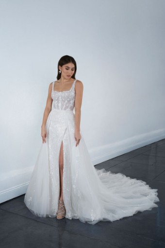 Martina Liana Style ML1684IV13 #0 default (IV-IVR) Ivory Lace and Tulle over Ivory Gown thumbnail