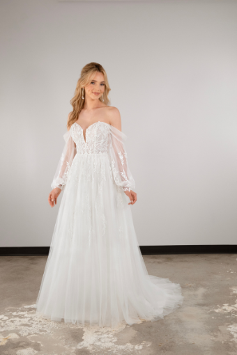 Essense of Australia Style D3906IV #0 default (IV-PL) Ivory Gown w Porcelain Tulle Illusion thumbnail