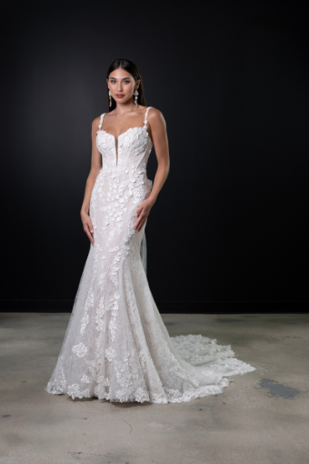 Martina Liana Style ML1699IV11 #0 default (IVIV-PL) Ivory Lace & Tulle over Ivory Gown w Porcelain Tulle Plunge thumbnail