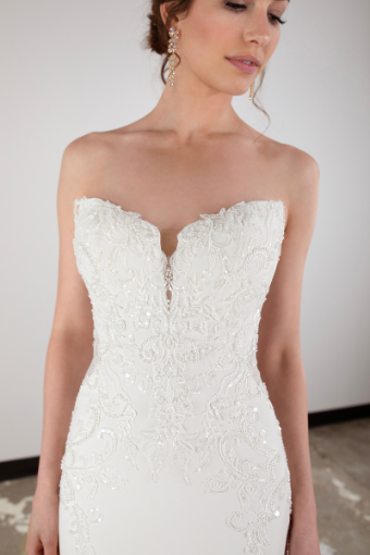 Essense of Australia Style D3853IV11 #2 default (IV-PL) Ivory Gown w Porcelain Tulle Plunge thumbnail