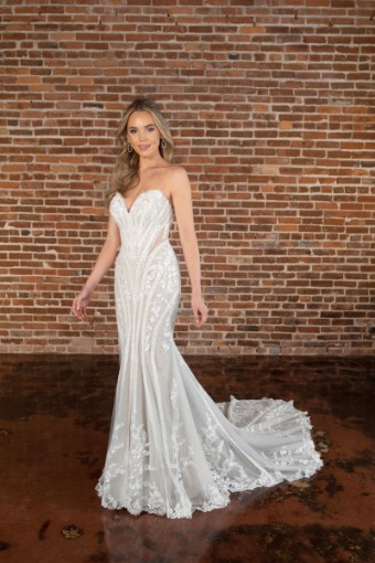 Essense of Australia Style D3838IV11 #0 default (IV-LT) IVORY LACE AND TULLE OVER LATTE GOWN thumbnail