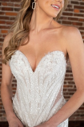 Essense of Australia Style D3838IV11 #2 default (IV-LT) IVORY LACE AND TULLE OVER LATTE GOWN thumbnail