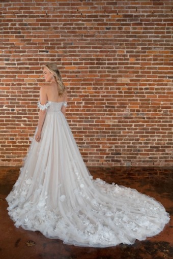 Essense of Australia Style D3734ZZ11 #1 (IVIV-PL) IVR LACE TULLE & ROYAL ORG OV IVR GOWN W PLN TULLE PLUNGE thumbnail