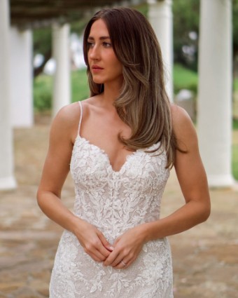 Essense of Australia Style D3372IV11 #0 default (IC-RUM) Ivory Lace and Champagne Silver Shimmer Tulle over Rum Gown thumbnail