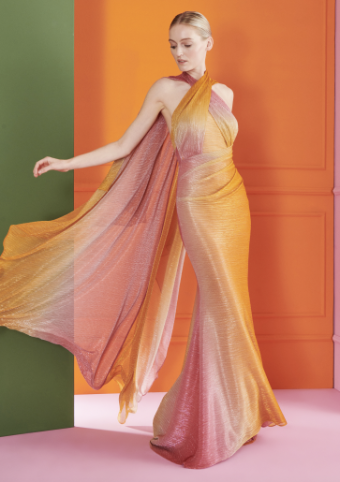 Talbot Runhof Style EVENING DRESS OL0523-02 (MU10) #0 default Orange thumbnail