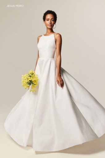 Jesus Peiro Style 2456A - OFF WHITE MIKADO TAFFETA DRESS #0 default Off White/Mikado thumbnail